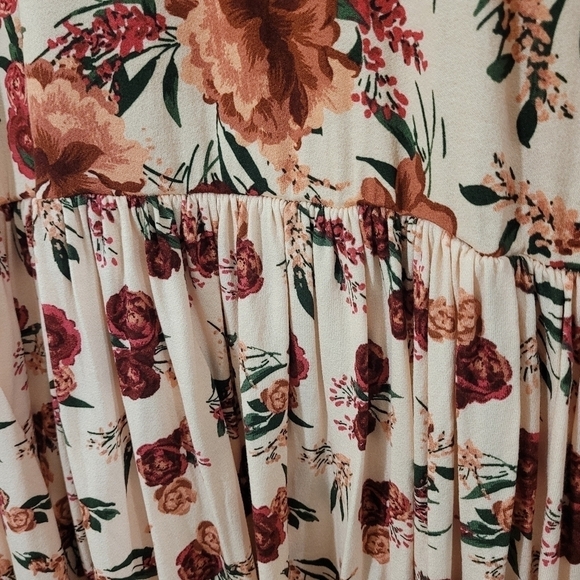 + Torrid peach floral tie front jersey knit baby doll jacket - Picture 10 of 11